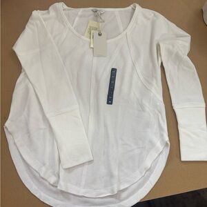 Lucky Brand White Long Sleeve Blouse Relaxed Fit